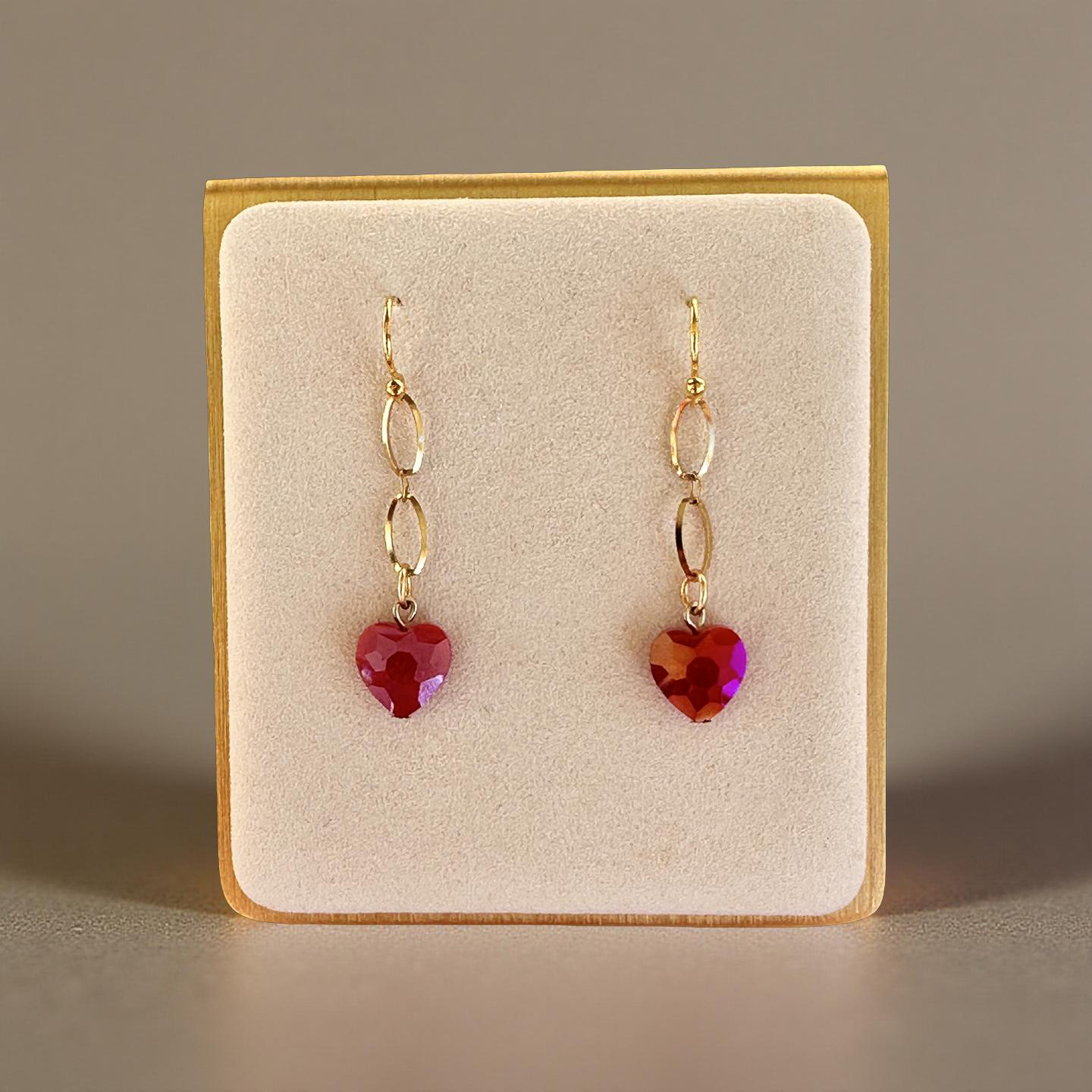 Ruby Heart Link Drops