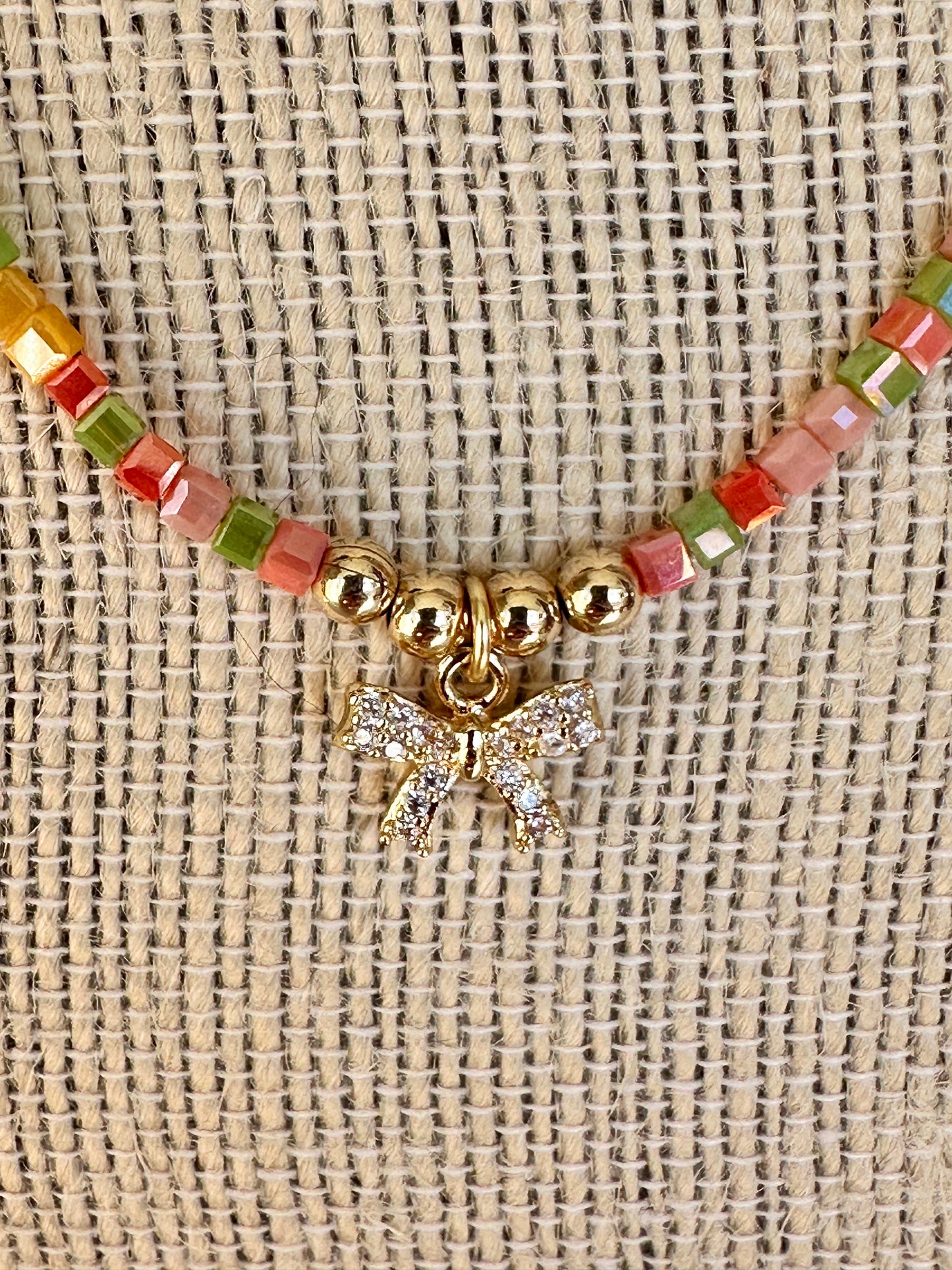 Delicate Autumn Bow Necklace