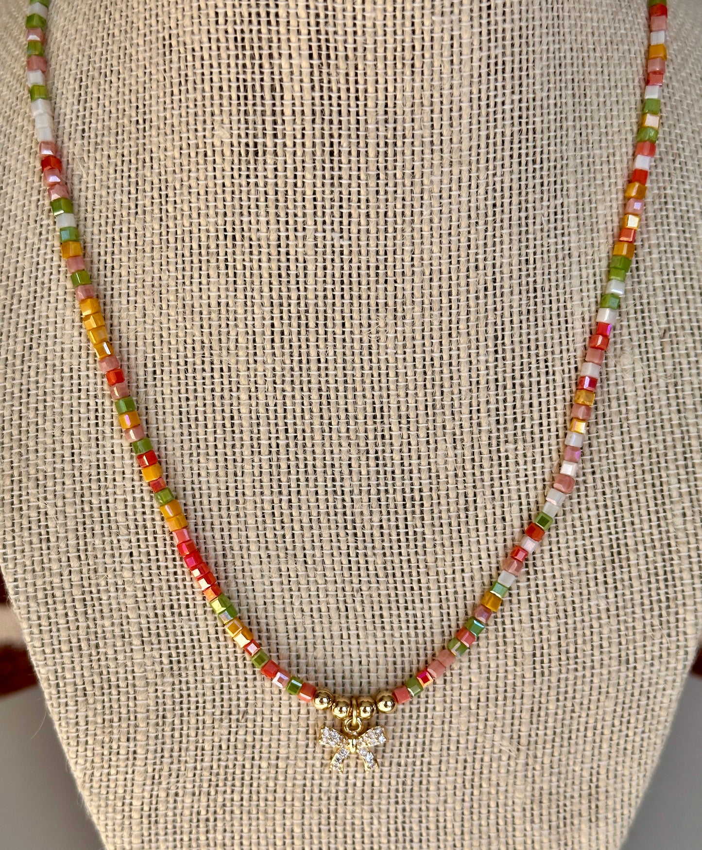 Delicate Autumn Bow Necklace