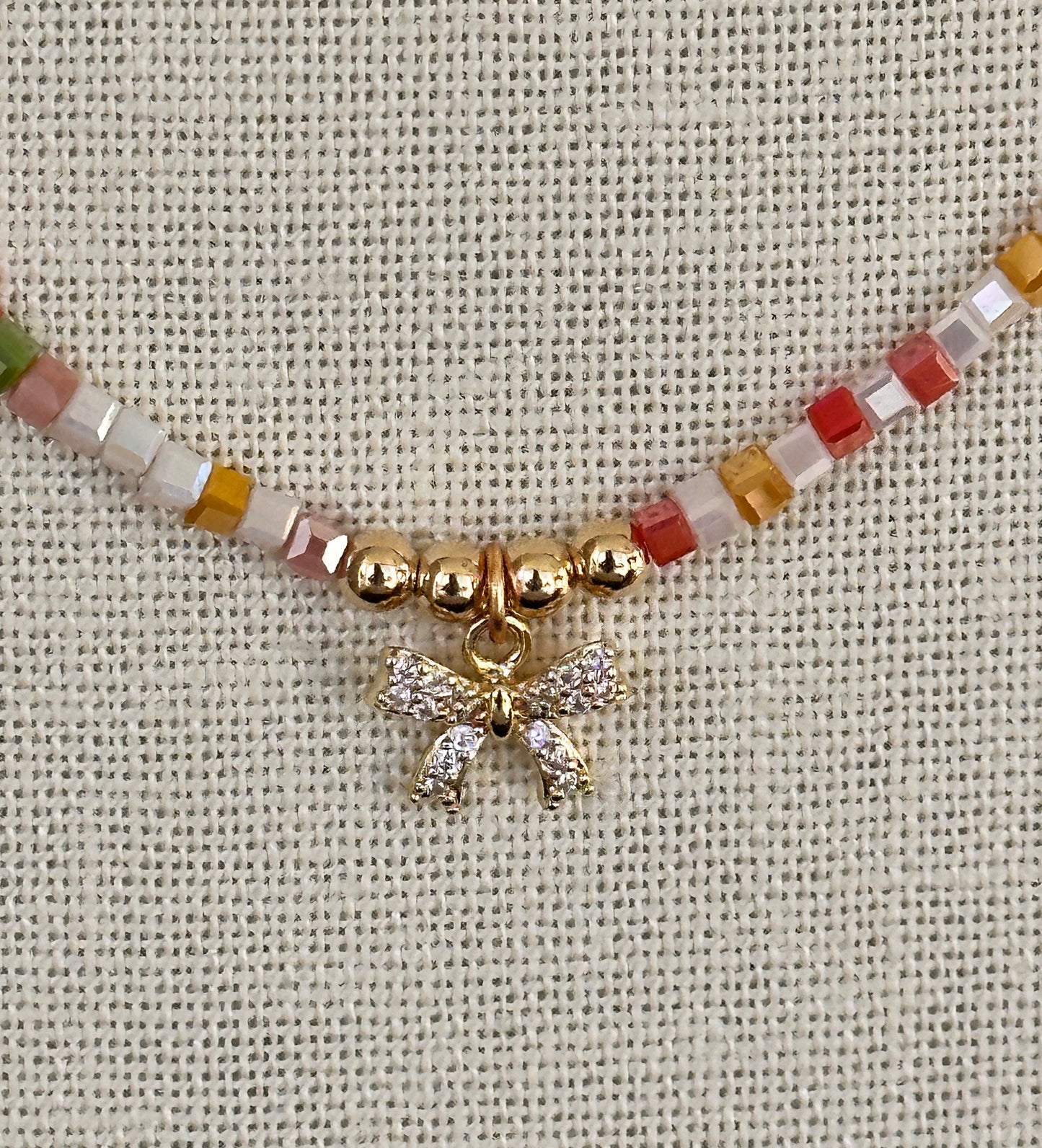 Delicate Autumn Bow Necklace