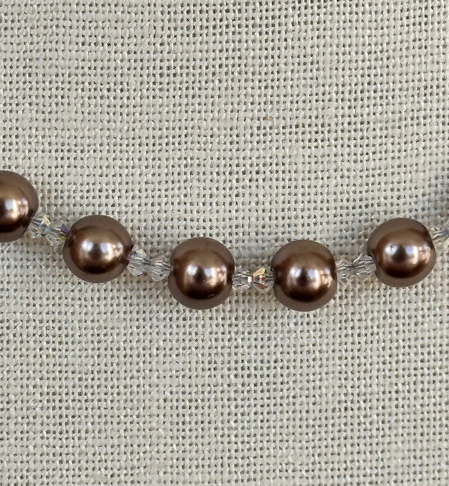 Cocoa Crystal Pearl Necklace