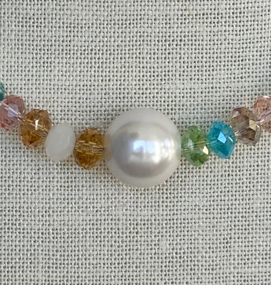 Crystal Mix Pearl Necklace