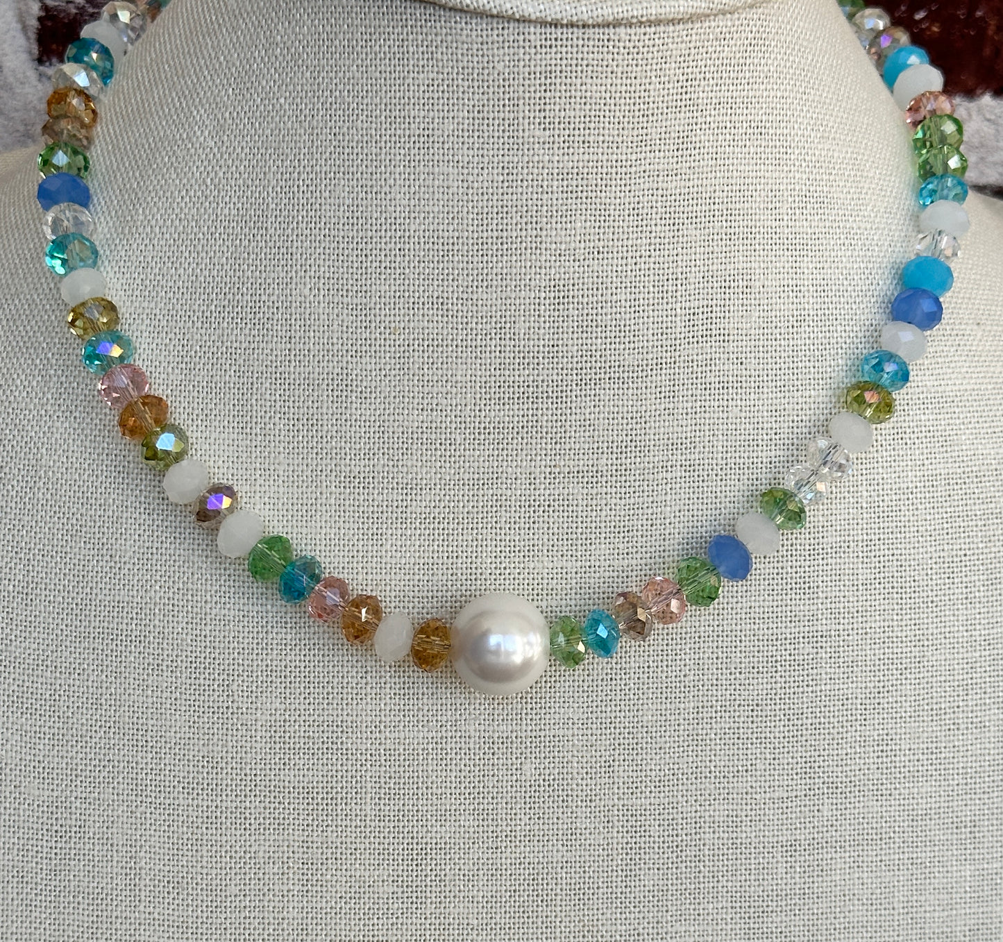 Crystal Mix Pearl Necklace