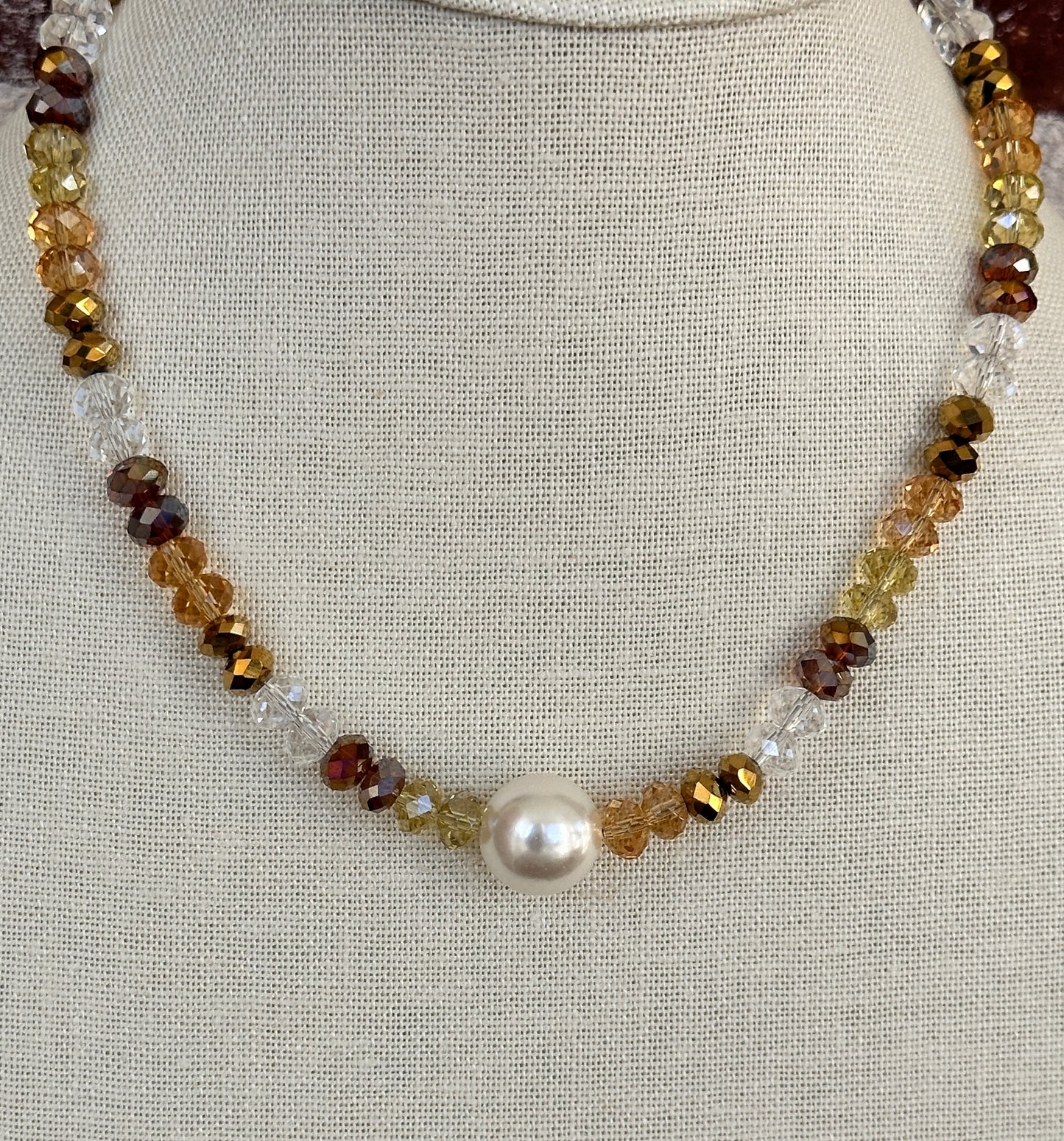 Crystal Mix Pearl Necklace
