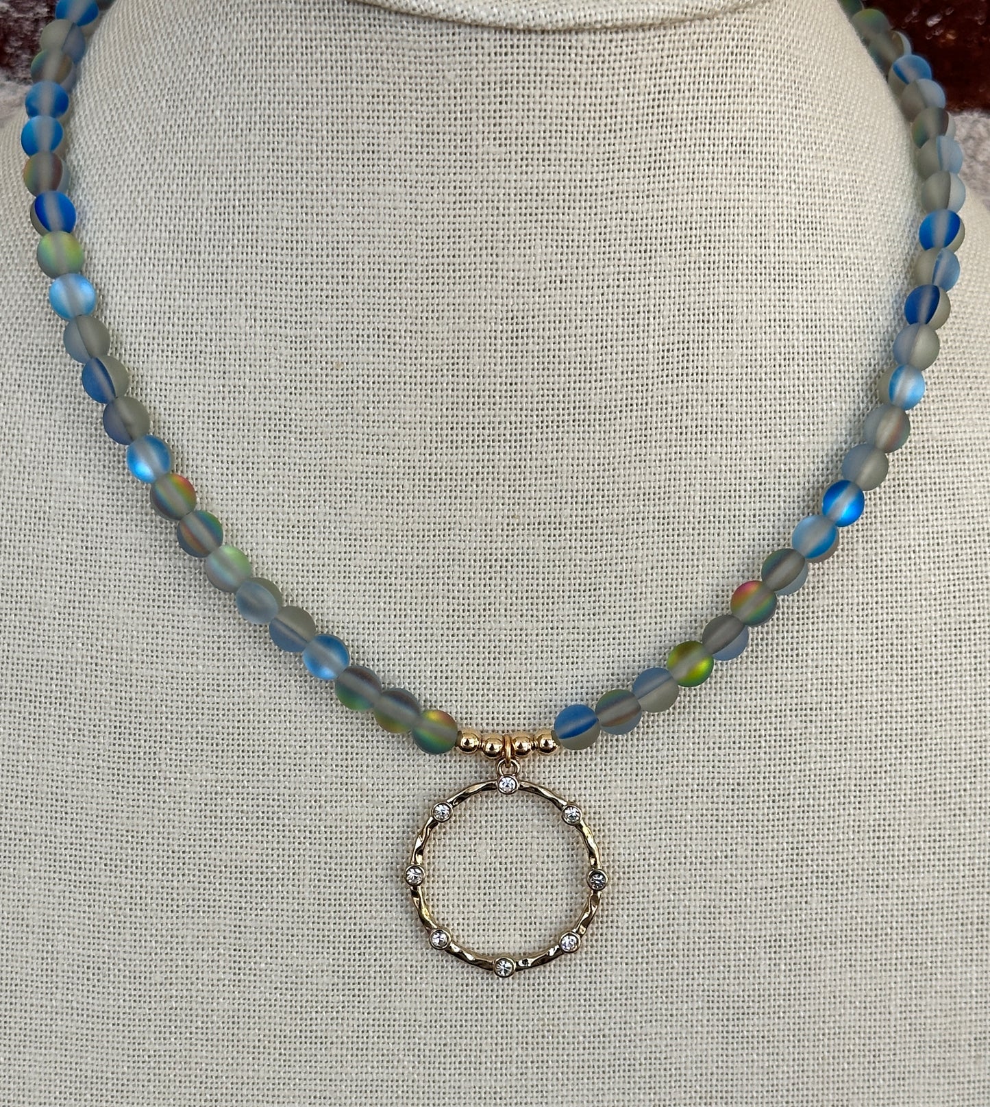 Frosted Glow Circle Necklace