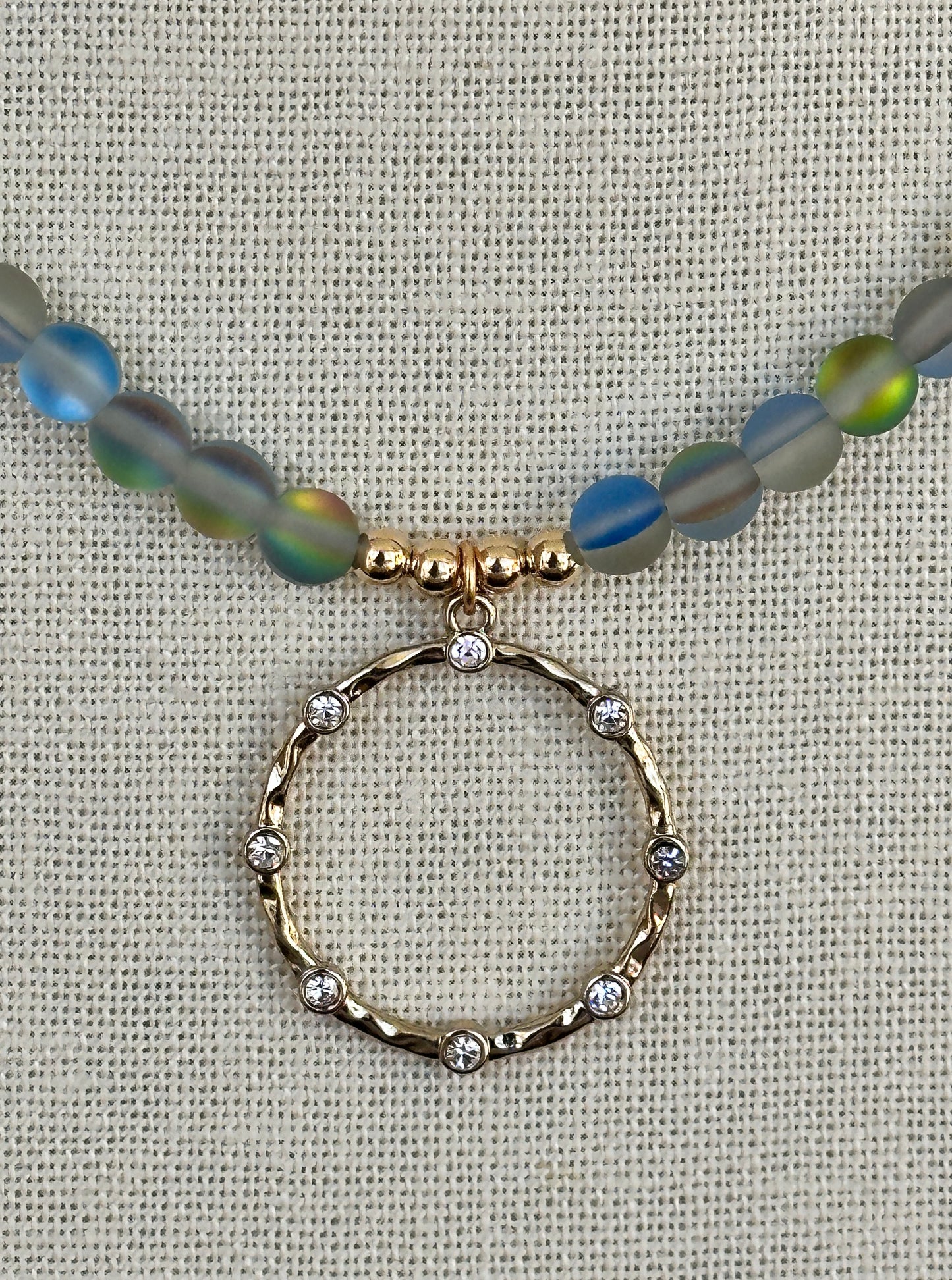 Frosted Glow Circle Necklace