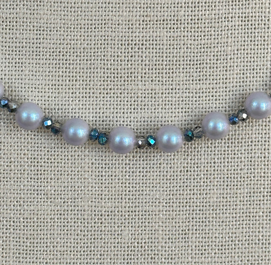 Icy Blue Pearl Necklace