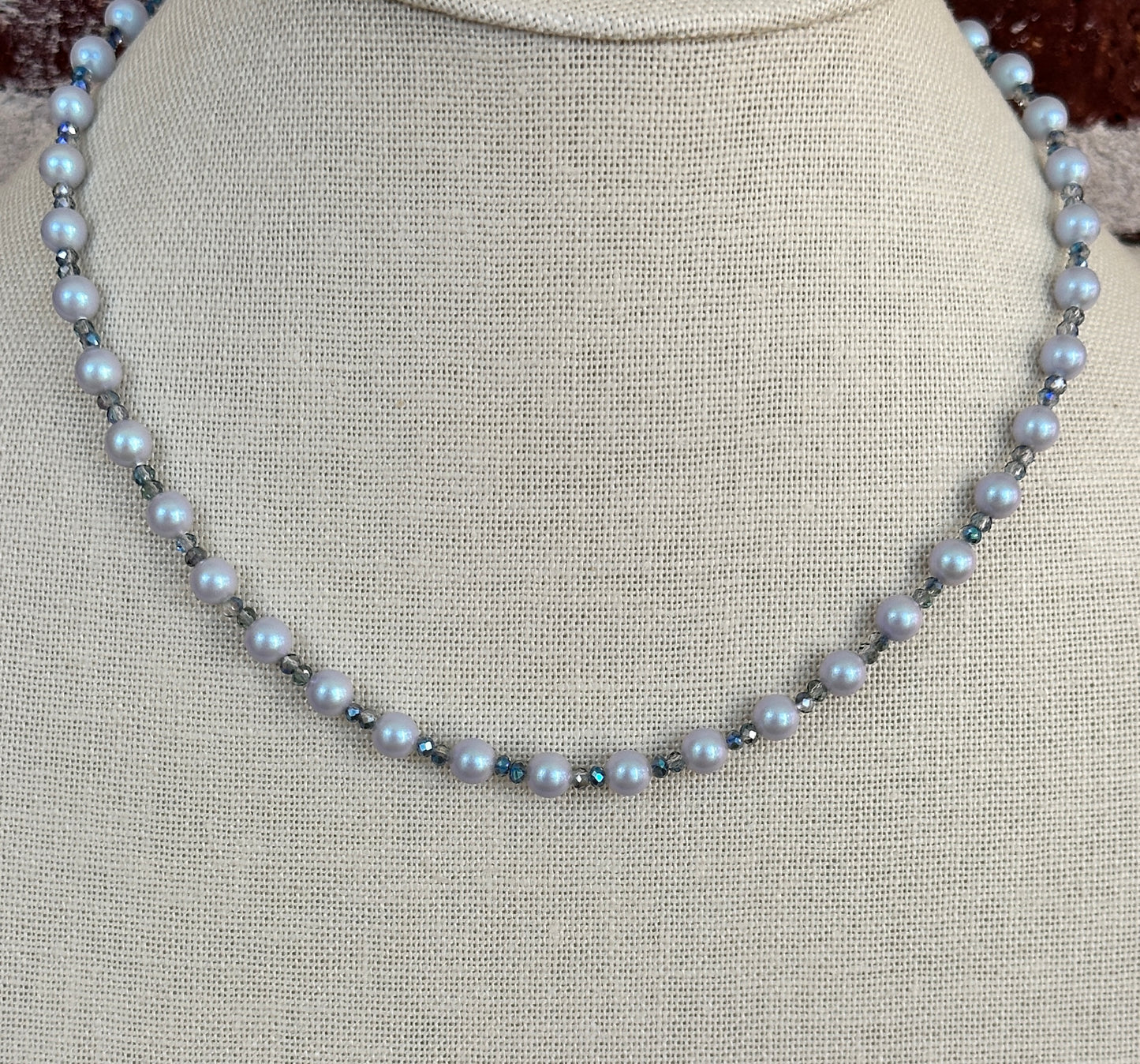 Icy Blue Pearl Necklace