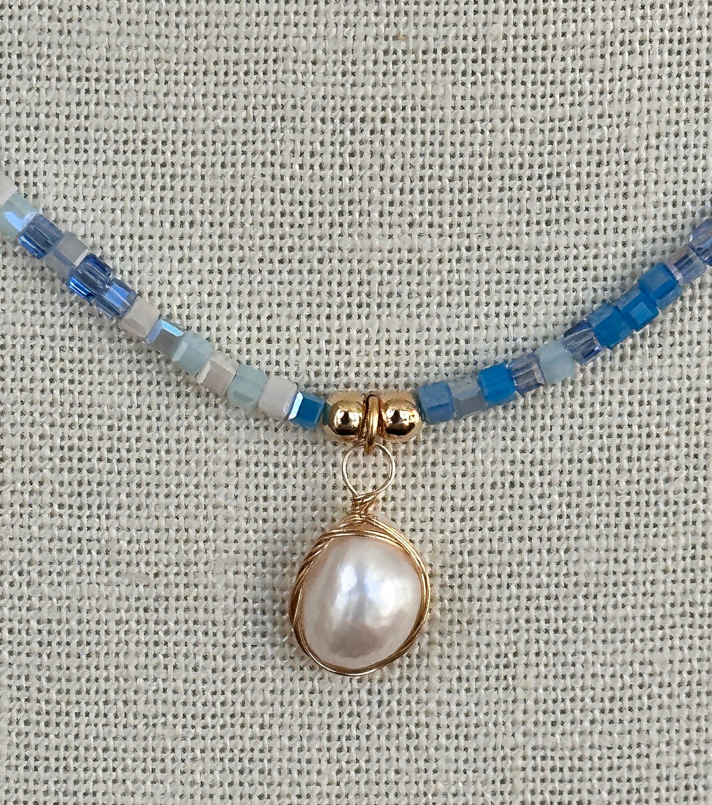 Blue Mist Pearl Necklace