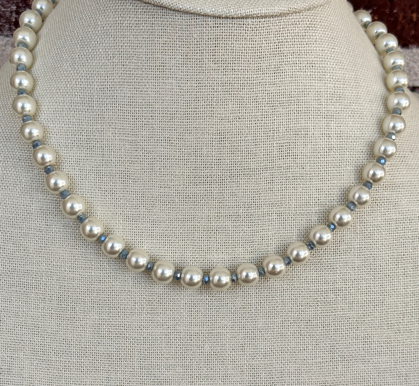 Blue Accent Pearl Necklace