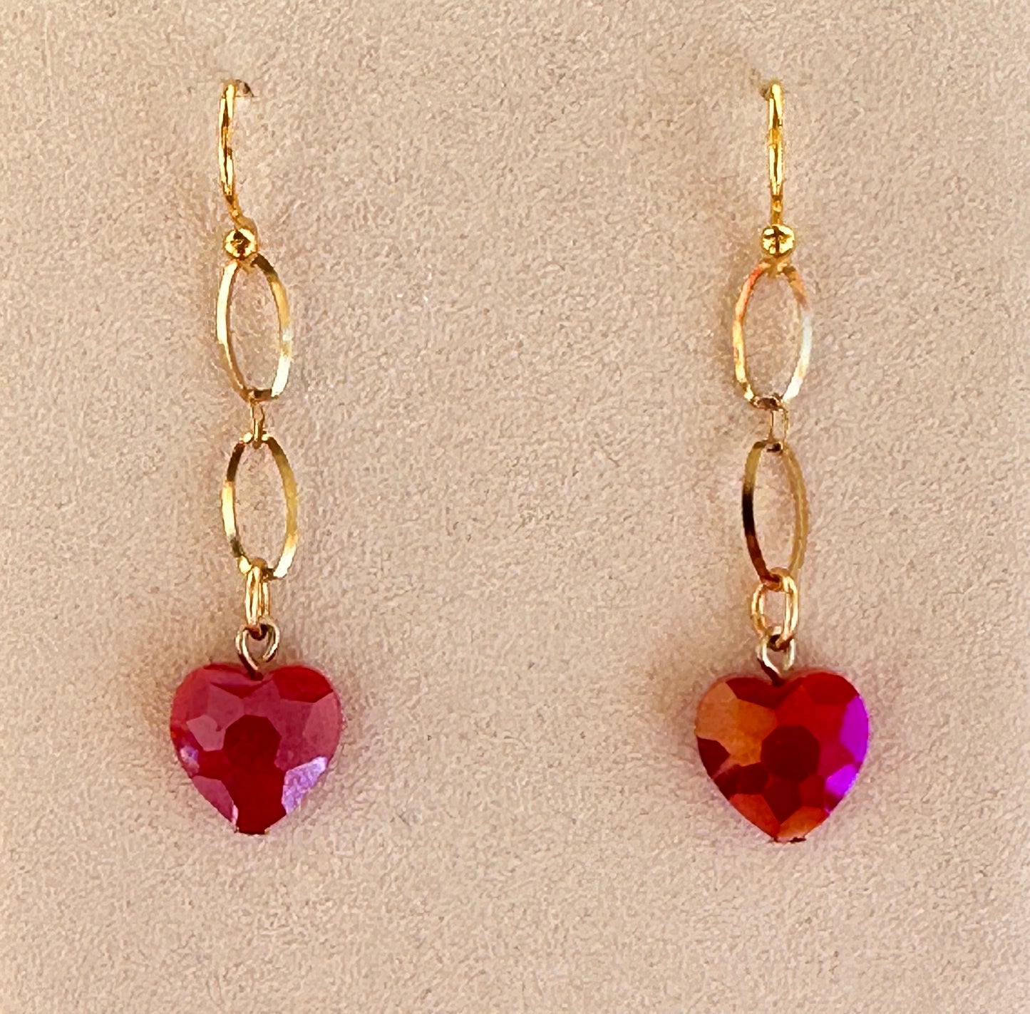 Ruby Heart Link Drops