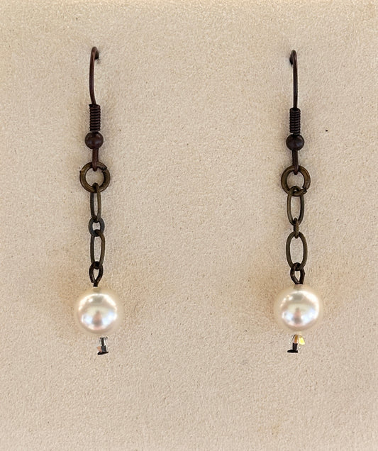 Bronze Pearl Link Drops